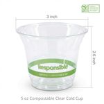 Responsible Products Clear Cold Cup, Certified Compostable and Made from 100% -