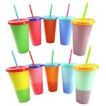 Color-Changing 16oz Straw Cup PP Plastic Color Temperature-Sensitive Wholesale
