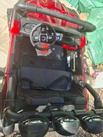 Red & Black Battery Electric Kids Ride-On Car, 2 Seats, Light Bar, Plastic
