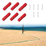 6 Pieces Beach Volleyball Lines Court Marker Portable Equipment 800cm Length