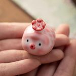 Pink Ceramic Ornament, Internet Famous Bubble Fish Bowl Pet D2T4 Tea I3T0