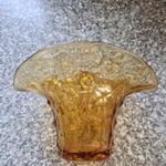 Lovely Art deco decorative Amber glass centre piece  Hat shaped