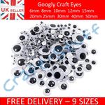 6mm,8mm,10mm,12mm,15mm,20mm,25mm,30mm,40mm,50mm Googly  Craft  Eyes Peel & Stick