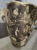 Antique Indian Resin Base With Elephant Handles