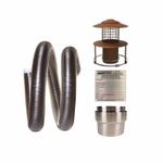 Flexible Flue Chimney Liner 6" (150mm) 316 HETAS Installation Kit & Hanging Cowl