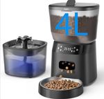 Automatic Cat Feeder 4L Dry Food Dispenser Electric Pet Feeder Dual Power Supply