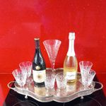 Large EP Silver on Copper Twin Handled Drinks Serving Gallery Tray.24"x 12"