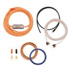 Bassface 8AWG 80A 5m Car Amp Sub Power Wiring Kit OFC Blend Pre-Crimped Cables