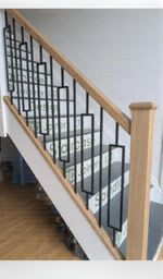 Black Metal Rectangular Frame Spindle 1117mm staircase balustrade