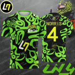 Lando Norris McLaren F1 Green/Black Helmet Design T Shirt 2025 - Brand New Gift@