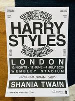 Official Harry Styles Together, Together Wembley Stadium London 2026 Tour Poster