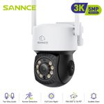 SANNCE 5MP Color CCTV IP Wifi Camera Two-Way Audio Pan /Tilt Auto Track Wireless