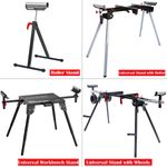 Excel Universal Mitre Saw Stand Adjustable Leg Workbench Station Roller Stand