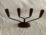 Vintage Luthje Style Teak Danish Wooden candleholder 1960s