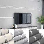 Silver Horizontal Vertical Stripe Embossed WallPaper Modern-Livingroom.Wallpaper