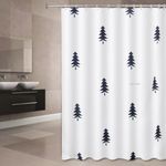100% POLYESTER MODERN BATHROOM SHOWER CURTAIN WITH HOOK RING WATERPROOF UK STOCK