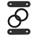 PEACOCK STIRRUPS RUBBER RINGS & LEATHER TABS FOR SAFETY STIRRUP IRONS ALL BLACK