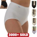 12 Pack Ladies Briefs Maxi, 100% Cotton Full Comfort Fit Underwear Size 10-24