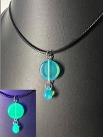 Turquoise Uranium Vaseline Glass Pendant 
