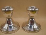 Birmingham 1987 Sterling Silver Pair Of Capstan Candlesticks By Broadway & Co #2