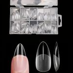 120PCS Press On Nail Tips Full Cover Gel Extensions Almond Coffin Stiletto Squar