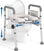 HOMLAND Raised Toilet Seat with Handles, Toilet Seat Riser for Seniors with Adju