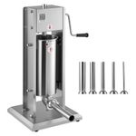 Uimoso Manual Sausage Stuffer 11 lbs/5 L with 5 Filling Tubes for Commercial Use
