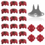 22x Cricket Spikes Screw In Studs for Medium Soft Ground with Tool Red