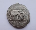 Julius Caesar, 49-44 BC. Denarius AR. Military mint moving with Caesar. Elephant