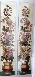 10 ORIGINAL  VICTORIAN PERIOD ANTIQUE CERAMIC TILES