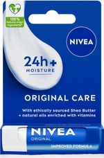 Nivea Lip Balm Original Care 4.8g Lip Balm Deeply Hydrates Lips For 24Hrs Uk