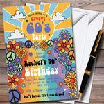 Hippie Groovy 60'S Personalised Birthday Party Invitations