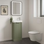 Nuie Deco 400mm Satin Green Compact Vanity Unit with Basin