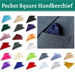Solid Plain Pocket Square Wedding Mens Satin Hanky Handkerchief Jacket Suit Boys
