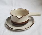 Denby Pottery Sauce/Gravy Boat with Saucer - Potters Wheel Tan - (3 available)