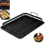 2Pcs Oven Mesh Crisper Tray Set Non-Stick Baking Basket for Chips Pizza Cooking