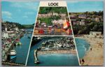 LOOE - Cornwall Beach Boating Lake River Bridge Multiview Vintage Postcard