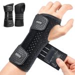 2 Pack Carpal Tunnel Wrist Splint Braces, 3 Metal Splints, Gray M