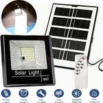 LED Solar Flood Light Dusk to Dawn Security Wall Street Yard Outdoor Garden Lamp