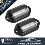 Pair 6 LED REAR LICENSE NUMBER PLATE LIGHT LAMP 12V TRUCK CARAVAN TRAILER LORRY.