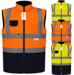 Hi Vis Bodywarmer Waterproof Fleece Lined Reflective Safety Workwear Gilet
