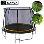 KANGA 10ft Outdoor Trampoline With Enclosure, Net, Ladder & Free Anchor Kit