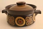 Vintage Denby Arabesque Lidded Casserole Dish Brown 