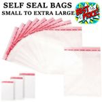 CLEAR CELLOPHANE BAGS SMALL LARGE SELF SEAL CELLO GIFT WAX SWEET PARTY FOR CARDS