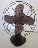 Vintage Cast Iron Desk Fan Small Non Oscillating 8 1/2" Fan 11" Tall 6" Deep
