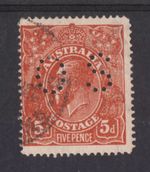M3066 Australia 1920 SGO60 - 5d bright chestnut, Pointed Crown wmk (Type W5).