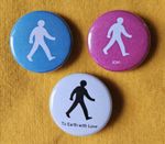 Gay Dad three 25mm button badges, Inc 'Leisure Noise' design. Free UK postage!