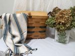 Vintage Peterboro Basket Co. Covered WoodBasket | Handcrafted American Basketry