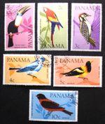Panama 1965, Mi.844-849, Birds, Stamped