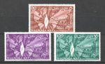 1964 Sharjah Sc# C13-15 (air mail) Human Rights, World Map & Flame. MNH set
